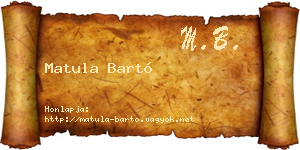 Matula Bartó névjegykártya