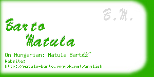 barto matula business card
